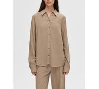 Selected Femme Camisa de mujer manga larga. Marrón claro 34