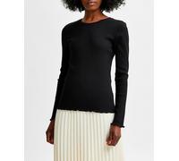 Selected Femme Camiseta de mujer algodón orgánico manga larga. Negro 36/S