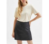 Selected Femme Camiseta de mujer básica cuello redondo. Crudo 36/S