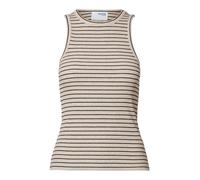 SELECTED FEMME Slfanna Noos-Camiseta de Tirantes con Cuello Redondo Anchos, Avena/Rayas: W. Negro, S para Mujer