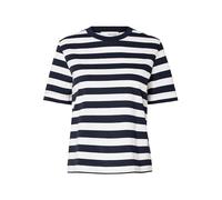 SELECTED FEMME Slfessential SS Striped Boxy tee Noos Camiseta, Azul Oscuro (Dark Sapphire), S Mujeres