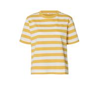 SELECTED Camiseta 'SLFESSENTIAL' amarillo / blanco XS amarillo / blanco