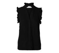 SELECTED FEMME Female Oberteil mit Rüschen Ärmelloses Slfviva SL Sun Ruffle Top Noos, Negro, 38 Mujeres