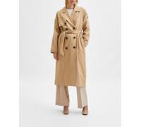 Selected Femme Gabardina larga de mujer TENCEL™. Caramelo 40