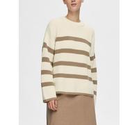 Selected Femme Jersey de mujer a rayas. Blanco 38 (M)