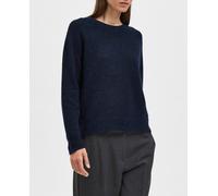 Selected Femme Jersey de mujer con cuello redondo. Azul marino 34 (XS)
