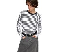 Selected Femme Manga Larga Mujer Rayas, Negro, L
