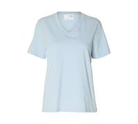 SELECTED FEMME Slfessential SS V-Neck tee Noos Camiseta, Color Azul, M para Mujer