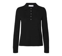SELECTED FEMME Noos Slfthea LS Knit Merino Collar Neck, Negro, M