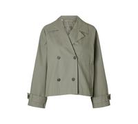 SELECTED FEMME Short Trenchcoat Slfcilo Noos-Gabardina Corta, Vetiver, Numeric_36 Mujeres