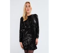 Selected Femme SLFARI-COLYN LS SHORT SEQUINS DRESS B 38 Negro