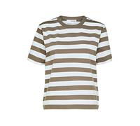 SELECTED FEMME Slfessential SS Striped Boxy tee Noos Camiseta, Morel/Stripes:Bright White-Wide, XS para Mujer