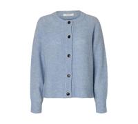 SELECTED FEMME SLFLULU LS Knit Short Cardigan B Noos, Suéter cárdigan Mujer, Cashmere Blue/Detail:Melange,