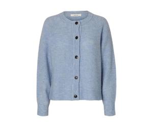 SELECTED FEMME SLFLULU LS Knit Short Cardigan B Noos, Suéter cárdigan Mujer, Cashmere Blue/Detail:Melange,