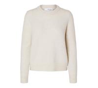 SELECTED FEMME SLFSIA RAS LS Knit O-Neck Noos, Birch/Detalle: Melange, S
