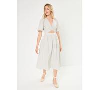 Selected Femme Slfvittoria Ss Striped Midi Shirt Dress 40 Blanco