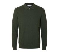 SELECTED FEMME Slhberg LS Half Zip Polo Noos, Forest Night., S