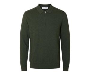 SELECTED FEMME Slhberg LS Half Zip Polo Noos, Forest Night., S