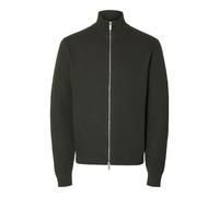 SELECTED FEMME Slhdane LS Knit Structure Full Zip Noos, Verde Oscuro, M