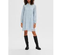 SELECTED FEMME Slftatiana LS Short Embr Dress Noos Vestido Blusa, Color Azul, 36 Mujeres