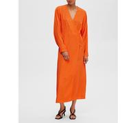 Selected Femme Vestido largo satinado animal print. Naranja 40