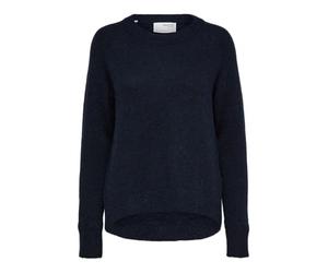 SELECTED FEMME Women's SLFLULU LS Knit O-Neck B Noos - Jersey para Mujer, Talla XL, Azul Oscuro (Dark Sapphire), XL