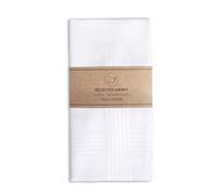 Selected Hanky Pañuelos para hombre, 100% algodón suave, paquete de 12 pañuelos clásicos blancos, blanco crema, Taille unique