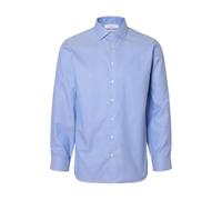 Selected Homme - Camisa de Corte Ajustado para Hombre, 100% algodón, Azul, S