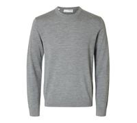 Selected Homme Jersey Masculino con Cuello Redondo 100% Lana Merino, Color Gris., M
