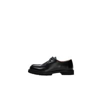 Selected Homme Moc-Toe ShoeSlhhector - Zapatillas de Piel para Hombre, Negro, 41 EU