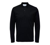 SELECTED HOMME Polo de Manga Larga para Hombre, Negro (Black), S