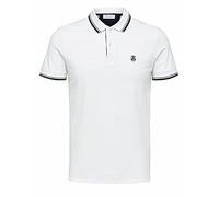 SELECTED HOMME Polo para Hombre de Corte Regular, Blanco Brillante, S