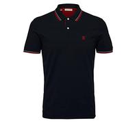 SELECTED HOMME Polo para hombre de corte regular, Negro , M