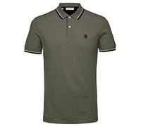 SELECTED HOMME Polo para hombre de corte regular, Verde oliva, 3XL