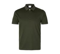 SELECTED HOMME Slhfave Zip SS Polo Noos, Forest Night, M Hombres