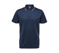 SELECTED HOMME SLHLEROY Coolmax SS Polo B Noos Camisa, Azul Marino, L para Hombre