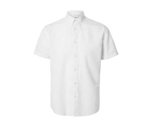Selected Homme Slhreg-New Linen Shirt SS Noos Camisa de Manga Corta para Hombre, Blanco, XL