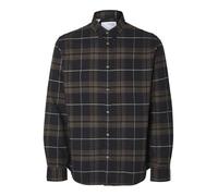 SELECTED HOMME Slhslimowen-Flannel Shirt LS Noos Camisa, Negro/Cuadros: Morel, L Hombres