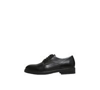 SELECTED HOMME Zapatos de Piel para Hombre Slhblake Derby Shoe B Noos, Negro, 45 EU