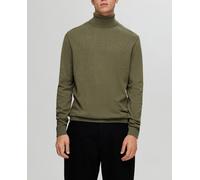 Selected Jersey de hombre cuello alto 100% algodón. Kaki M