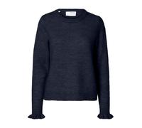 SELECTED FEMME Slflulu LS Knit Frill Cuff O-Neck Noos Jersey de Punto, Zafiro Oscuro/Detalle: Mezcla, XL para Mujer