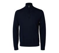 SELETED HOMME SLHTRAY LS Knit Merino Media Zip Noos, Azul Marino, L