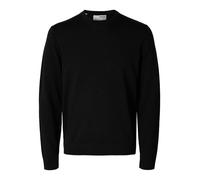 SELETED Homme SLHTRAY LS Knit Merino Crew Neck Noos, Negro, M