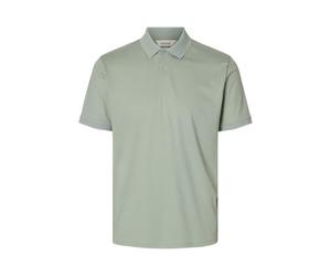 SELECTED MEN Slhfave Button SS Polo Noos, Aqua Gray, M
