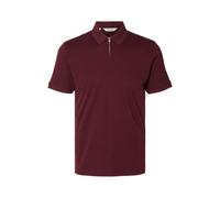 Selected Men Polo Slhfave Zip SS Noos para Hombre, Puerto Tawny., L