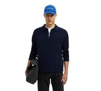 SELECTED MEN Slhteller Fn Relaxed Half Zip Polo Noos, Sky Captain, L