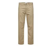 SELECTED Pantalón chino 'New Miles' camelo / negro / blanco 34x32 camelo / negro / blanco