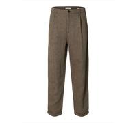 SELECTED Pantalón plisado chocolate 48-50x34 chocolate