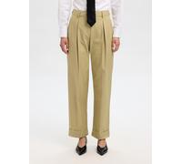 SELECTED Pantalón plisado oliva 36 oliva