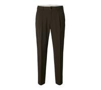 SELECTED Pantalón plisado 'SLMFinn Flex' marrón oscuro 56-58 EUR